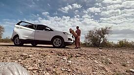 Blonde Milf Couple's Intense Emotions Erupt in Desert Sex After Being Pulled Over by Monster Cock