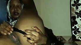 The eggplant toy made me squirt so much that I soaked the entire floor in this intense session