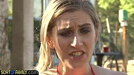 Cute 18yo intensely blows stepdad's cock and balls.