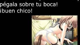 Detailed jerk off instructions with futa poison in Spanish
