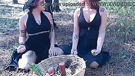 Halloween Voyeur with Small and Big Tits Exposed