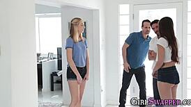 blonde teen gets oral, facial cumshot from old guy. her tight body handles rough handjob action.