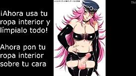 Detailed jerk off instructions with futa poison in Spanish