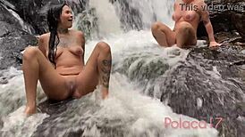 we went to the waterfall naked and left the men horny watching our asses, soon my delicious friends