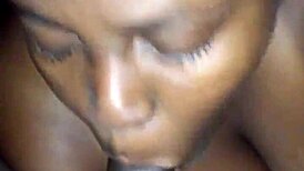 What's wetter: head or pussy on ebony babe?