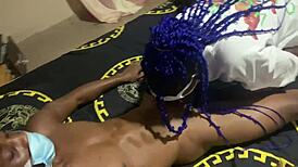 African Teen Rides Black Cock In Homemade Hood