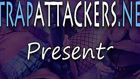 Strapon Clad Slut Blows with Cum in Mouth and Femdom Action