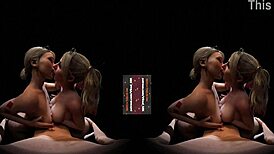 Vreal 18K Double Titfuck With Cum Dirty Tongue Kiss - Cgi 3D Threesome Ffm Featuring Harley Quinn And Alexa