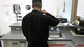 Fetish Teen Screams, 'Fuck Me Harder!' While on Leash Getting Throated and Fucked!