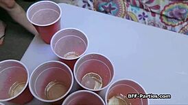 beer pong in the dorm escalates to a hardcore 4-some orgy with amateurs.