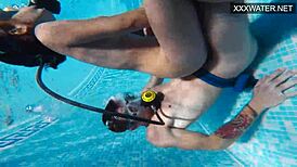 In the water, Polina Rucheyok gets intense oral sex
