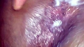 Ebony ass filled with cum after blowjob