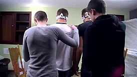 Bryce Corbin, blindfolded and pissed on in wild orgy?