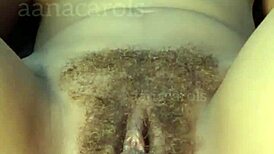 Aninha cums with anal plug, moaning over hairy pussy