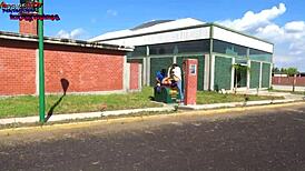 Danna hot asks for dick from two fat guys on the street part 3