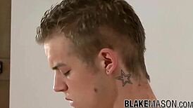 young uk twink ash williams jerks his huge cock solo.