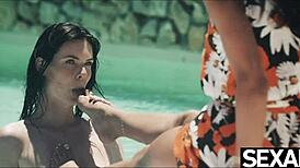 want to see lesbian beauties masturbate naked with feet fetish outdoors?