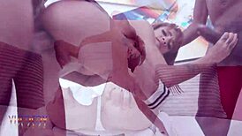 Brazil csinos tinilány 18+ Larinha seggbaszást kap hármasban dupla anális behatolással