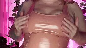 Teasing in LATEX DRESS with that HUGE ASS!