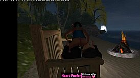 At The Seaside Cabins, Cartoon Characters Have A Beach Encounter