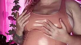 Teasing in LATEX DRESS with that HUGE ASS!