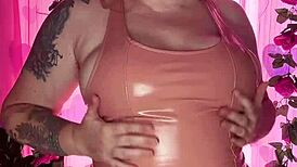 Teasing in LATEX DRESS with that HUGE ASS!