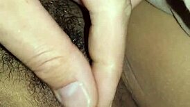 Clueless babe fingering her tight pussy up close!