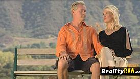 hot swinger brunette enjoys pussy licking from horny strangers in orgy game