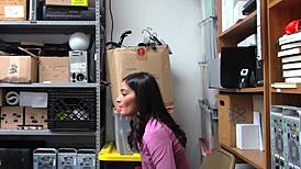 horny officer forces emily to deepthroat his huge cock then fucks her hard