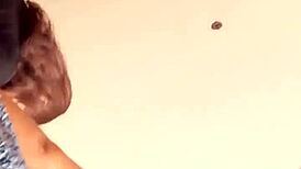 Venezuelan girl walks in skirt. Up skirt view captured casually.