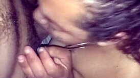 Chubby girl fucks for some smoke in retro blue film.