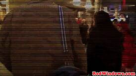 this black dutch hooker in stockings sucks cock before getting fucked hard 😈