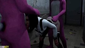 Cartoon slut takes monster cock anal