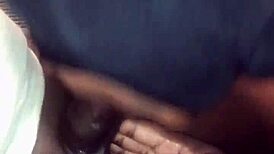 Ebony Woman Engages In Deepthroat With Big Black Cock.