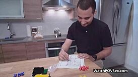 Teen Couple Engages In Blowjob During Homemade Board Game Night With Friends