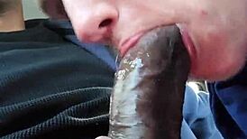 street whore deepthroats and swallows big black cock