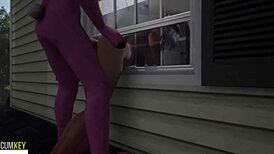 Cartoon slut takes monster cock anal