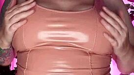 Teasing in LATEX DRESS with that HUGE ASS!