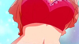 An intriguing anime hentai scene featuring characters with big asses, tits, and boobs in a sexy cumshot moment.