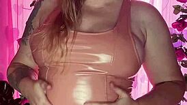 Teasing in LATEX DRESS with that HUGE ASS!