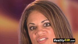 hot swinger brunette enjoys pussy licking from horny strangers in orgy game