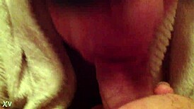 masked guy gets blowjob at breakfast