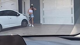 Young Cowgirl Rides Cock In Public Car