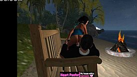 At The Seaside Cabins, Cartoon Characters Have A Beach Encounter