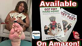 Ebony feet tease with dry soles in a footjob ASMR session.