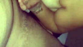 Chubby girl fucks for some smoke in retro blue film.