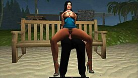 At The Seaside Cabins, Cartoon Characters Have A Beach Encounter