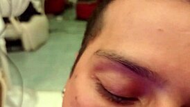 Masked mature gay amateur expresses deep emotions