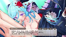 Monster girl passionately sucks cock in intense blowjob