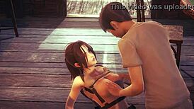 Lara Croft Cosplay Hentai Sex With Man In Animated Manga
